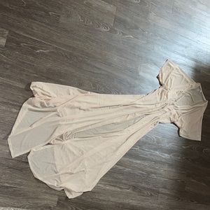 Neutral pink swimsuit cover up